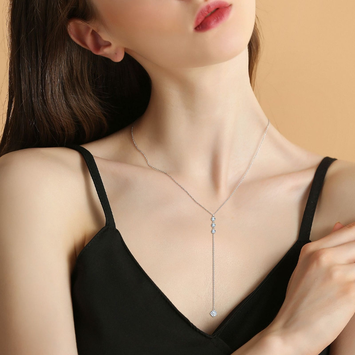 1.3 Carat Moissanite 925 Sterling Silver Drop Necklace - The Daily Makeover