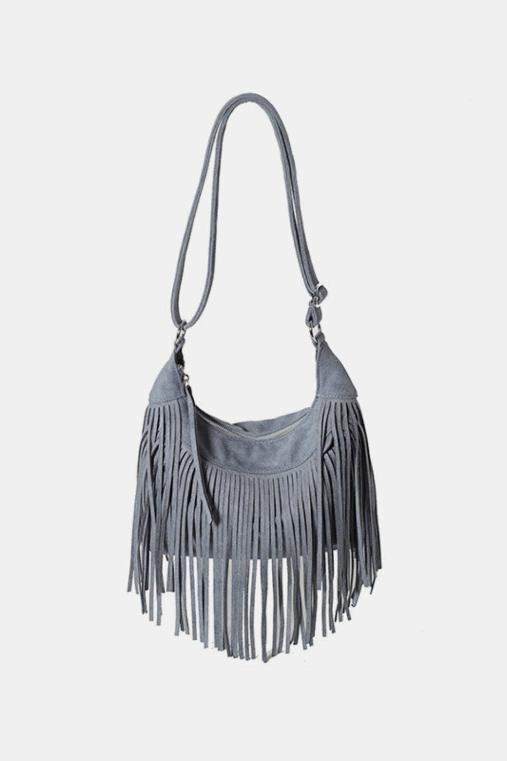 Suede Fringe Adjustable Strap Shoulder Bag - The Daily Makeover