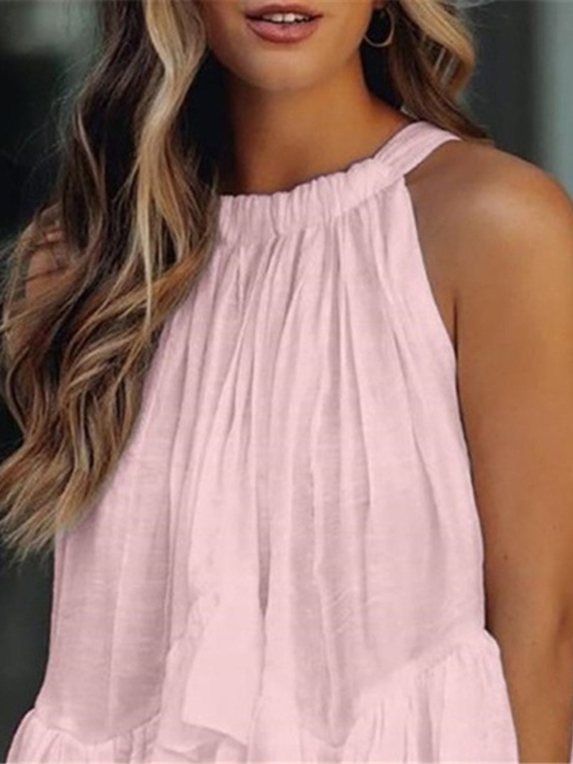 Full Size Ruched Round Neck Tank - The Daily Makeover