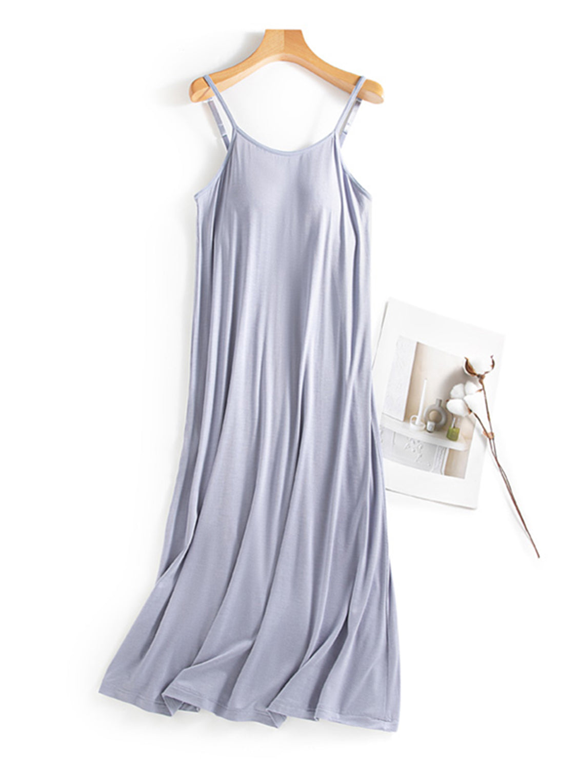 Scoop Neck Midi Cami Dress with Bra - The Daily Makeover