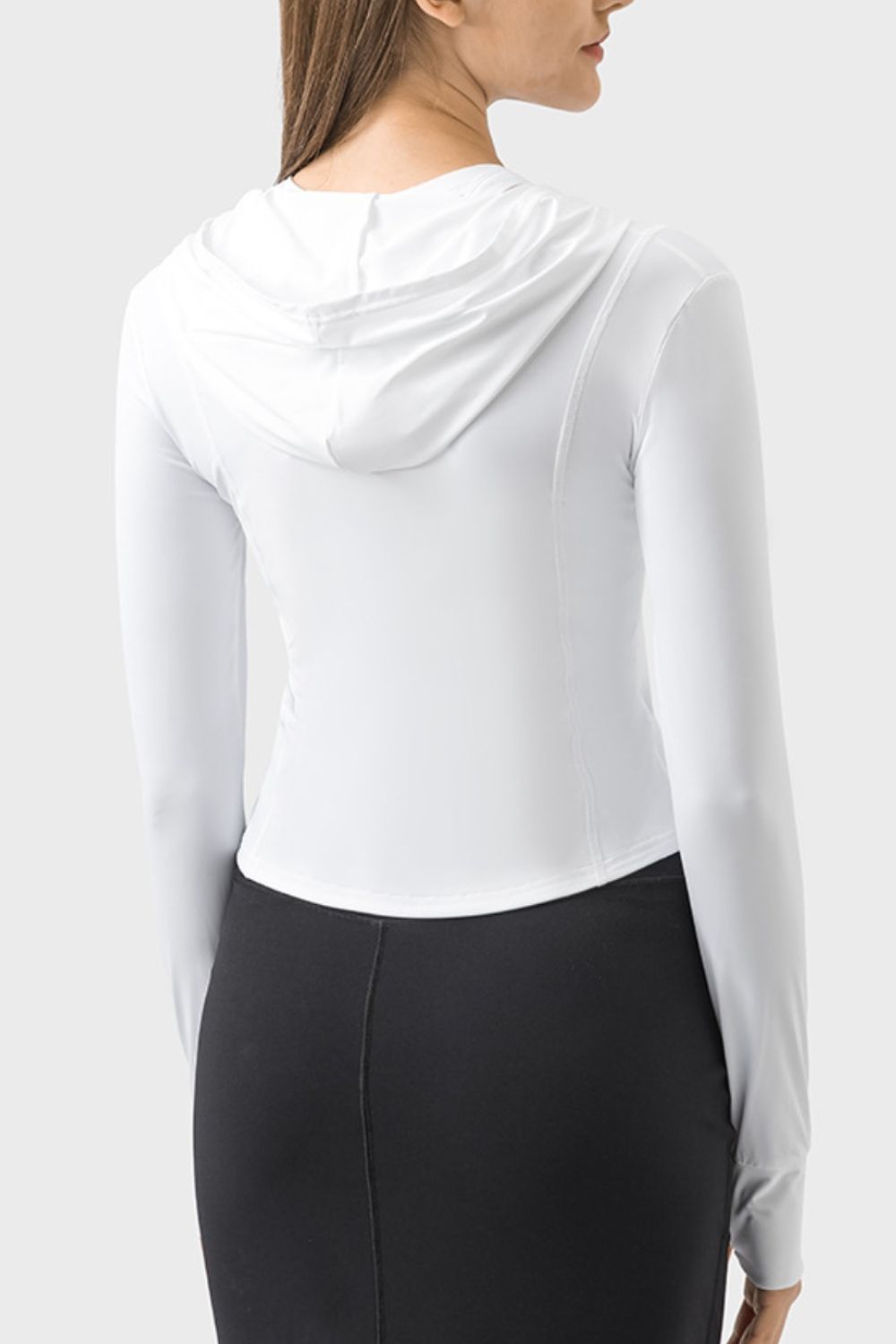 Pocketed Zip Up Hooded Long Sleeve Active Outerwear - The Daily Makeover