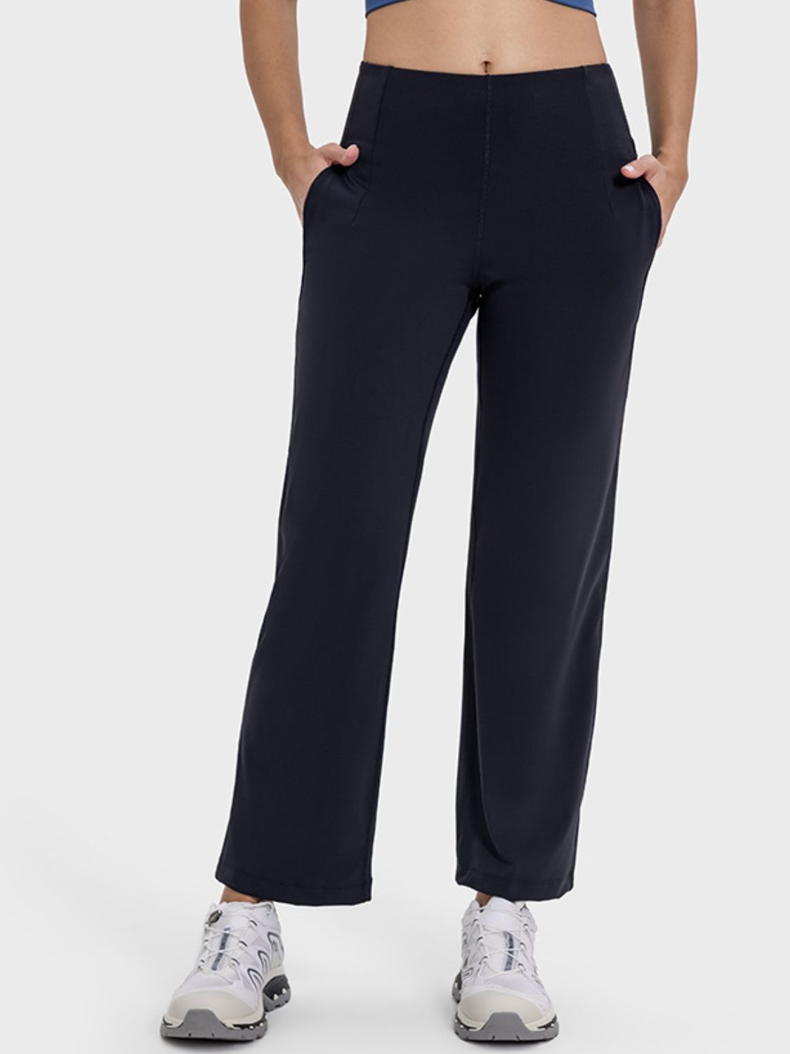 Pocketed High Waist Active Pants - The Daily Makeover