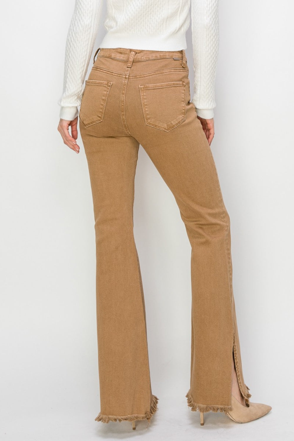 Bailey Full Size High Waist Side Slit Flare Jeans - The Daily Makeover