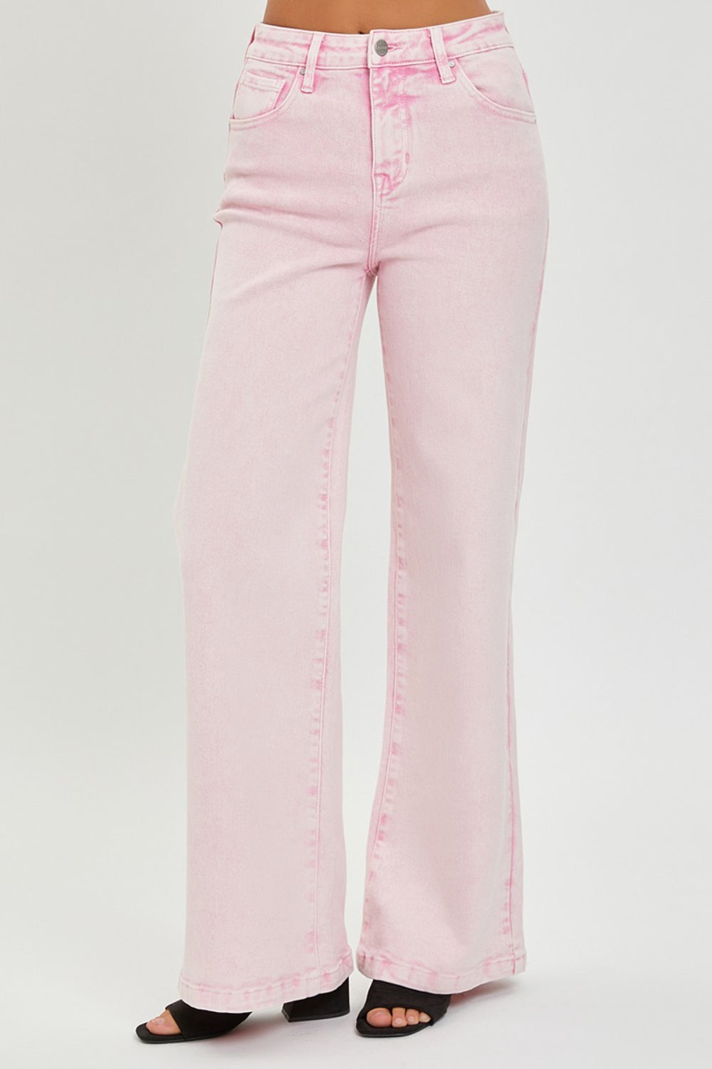 Full Size High Rise Tummy Control Wide Leg Jeans