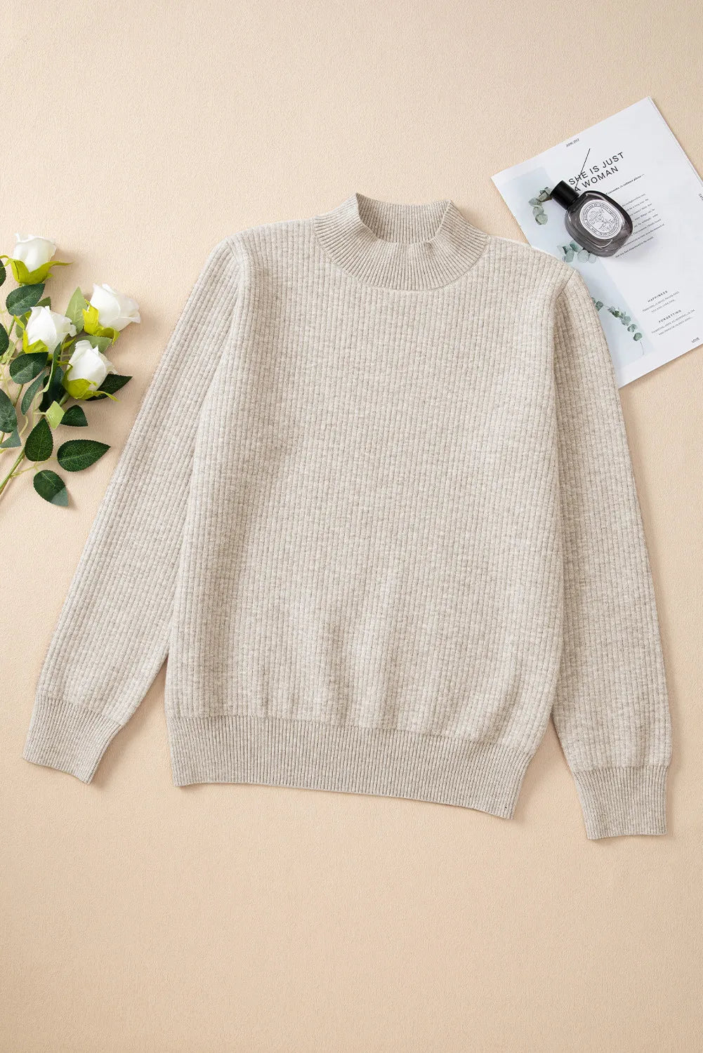 Mock Neck Long Sleeve Sweater - The Daily Makeover