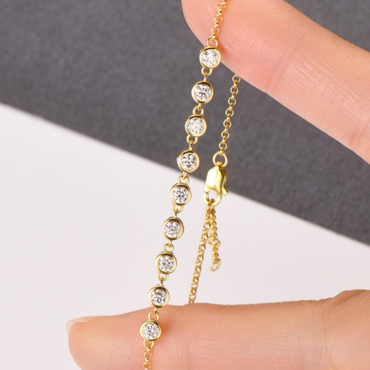 Inlaid Moissanite 925 Sterling Silver Bracelet - The Daily Makeover