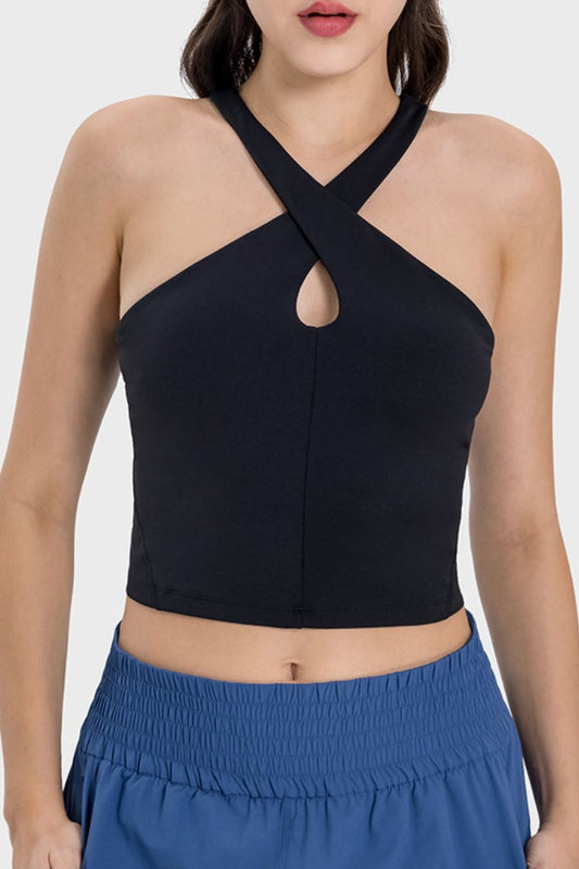 Crisscross Grecian Neck Active Cami - The Daily Makeover