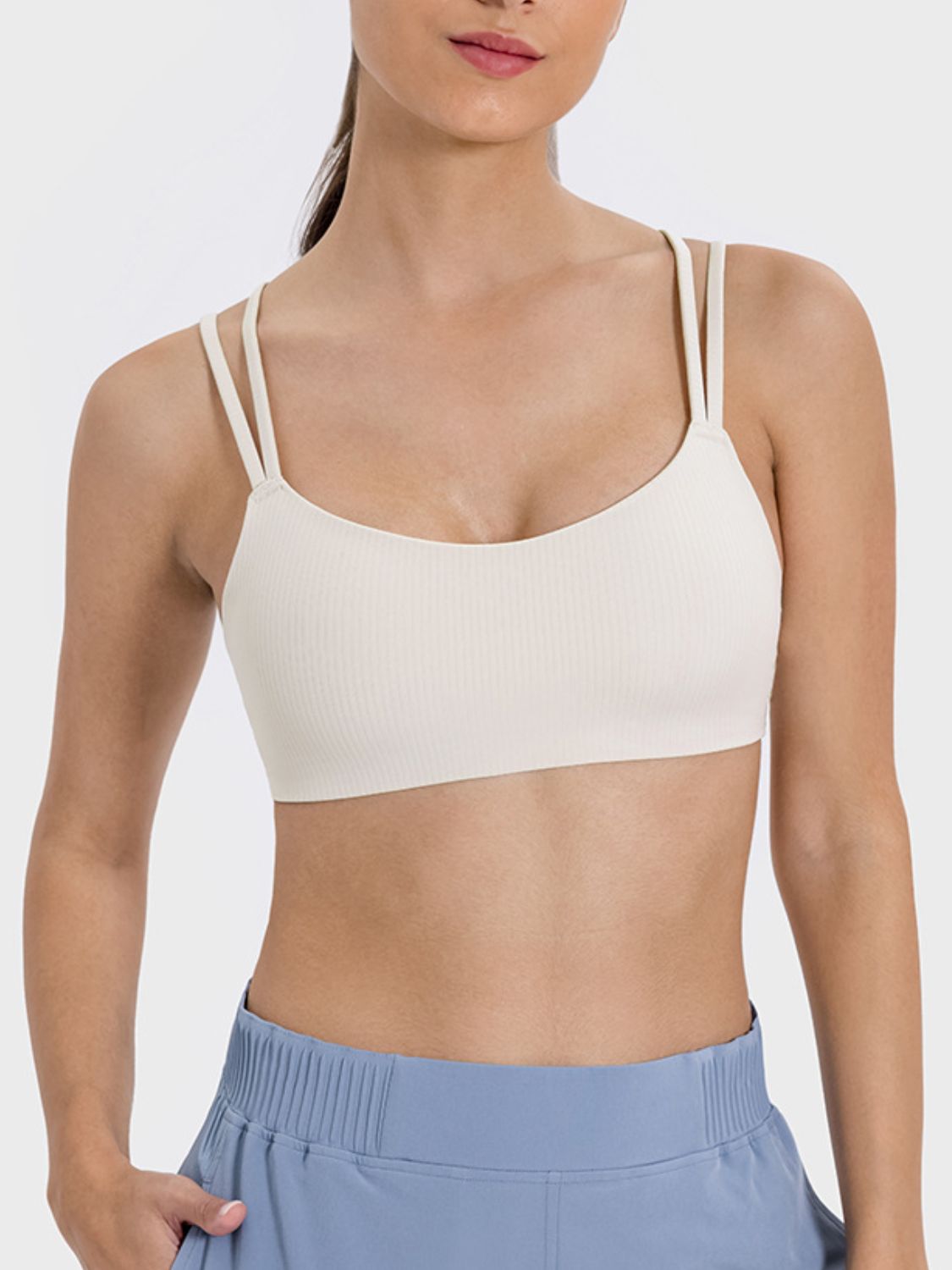 Scoop Neck Double Strap Active Cami - The Daily Makeover