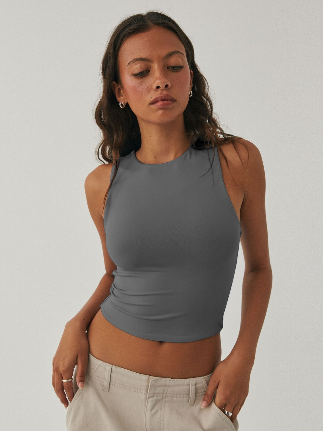 Round Neck Cropped Tank - The Daily Makeover