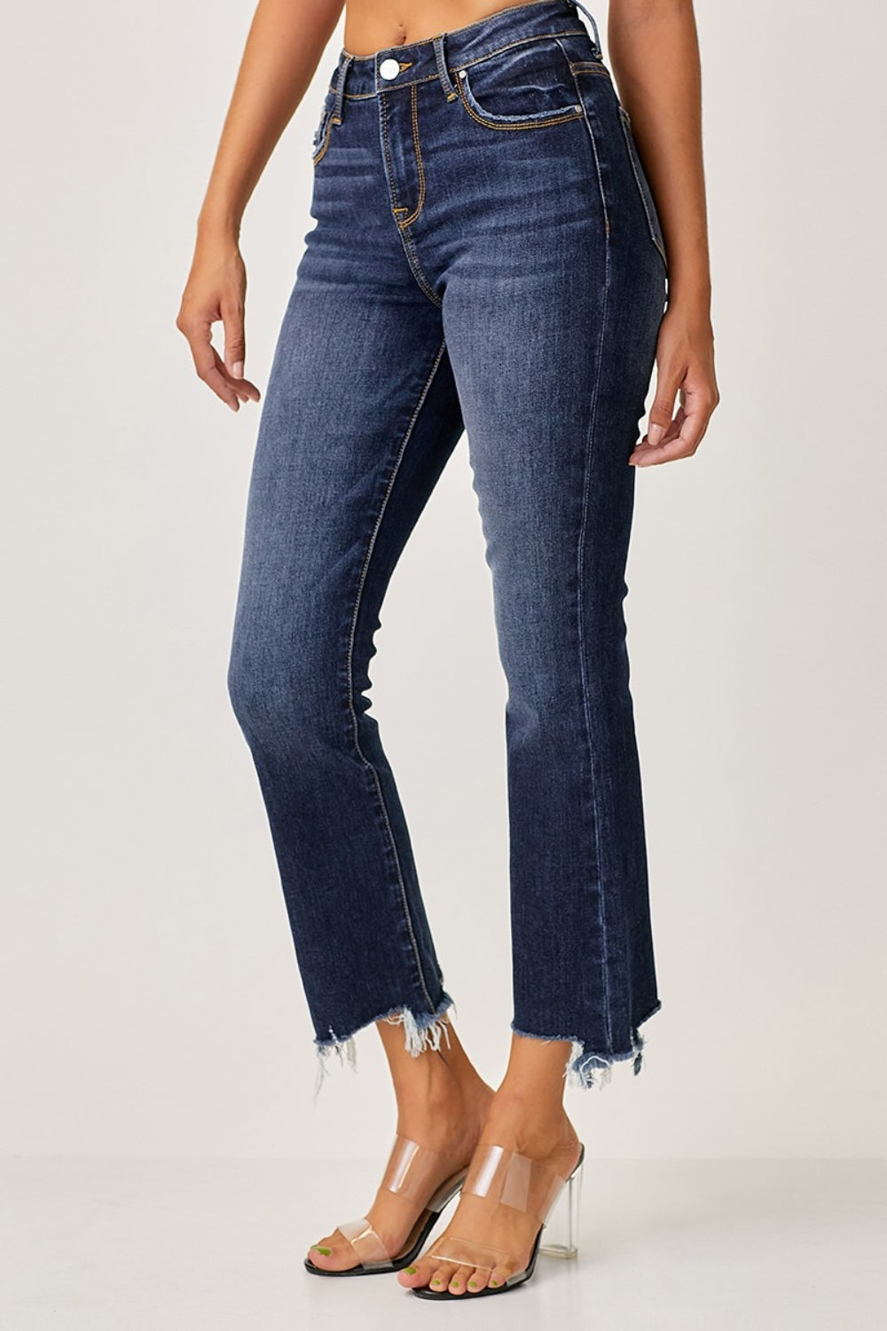Full Size Frayed Hem Cropped Straight Jeans - The Daily Makeover