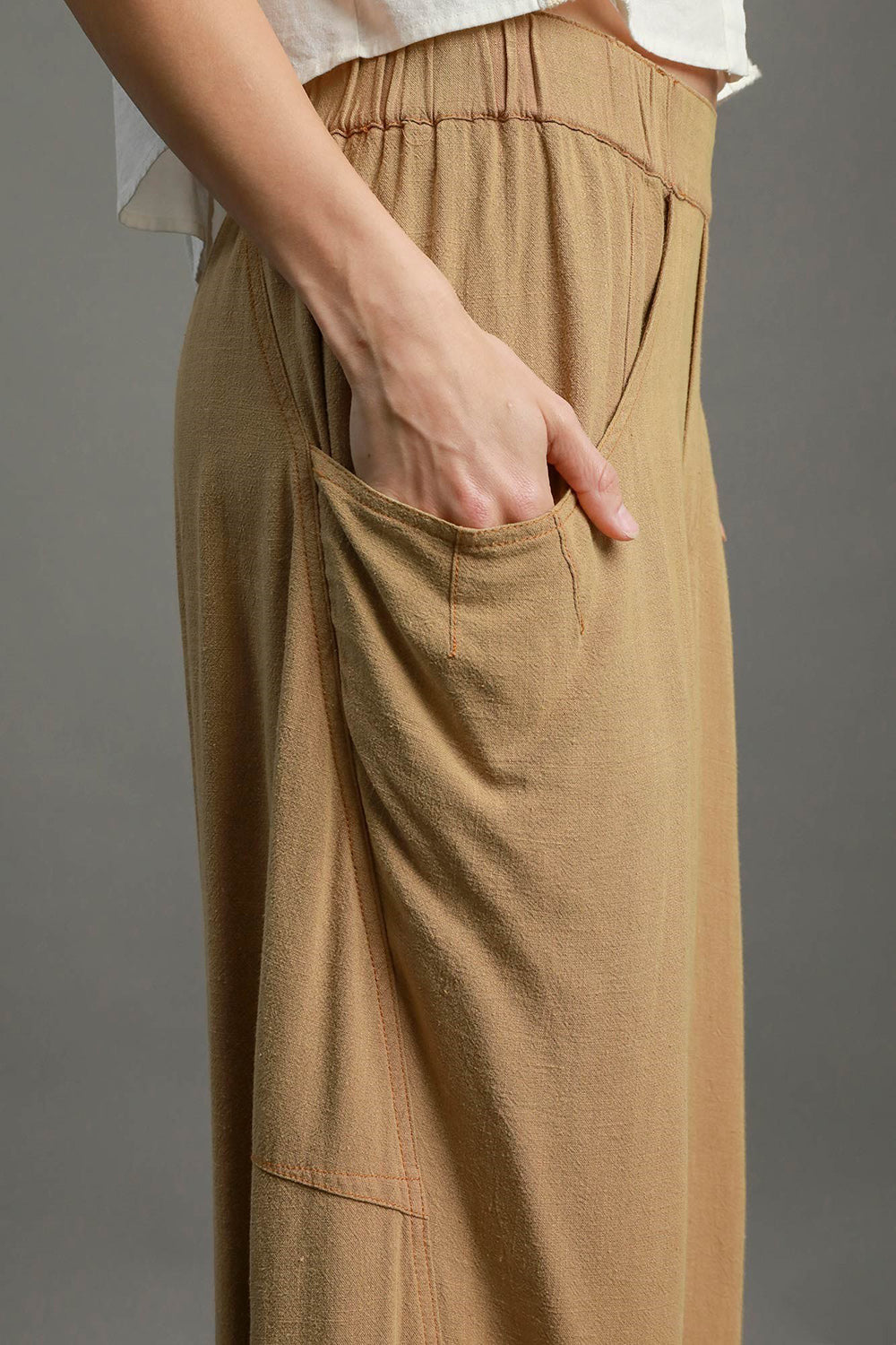 Umgee Elastic Waist Baggy Fit Pants with Pockets - The Daily Makeover