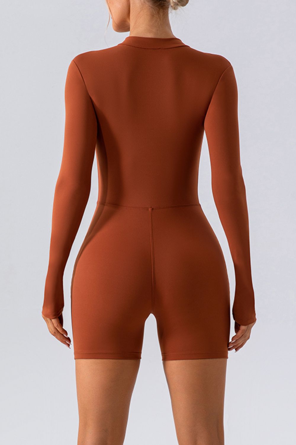 Half Zip Long Sleeve Active Romper - The Daily Makeover