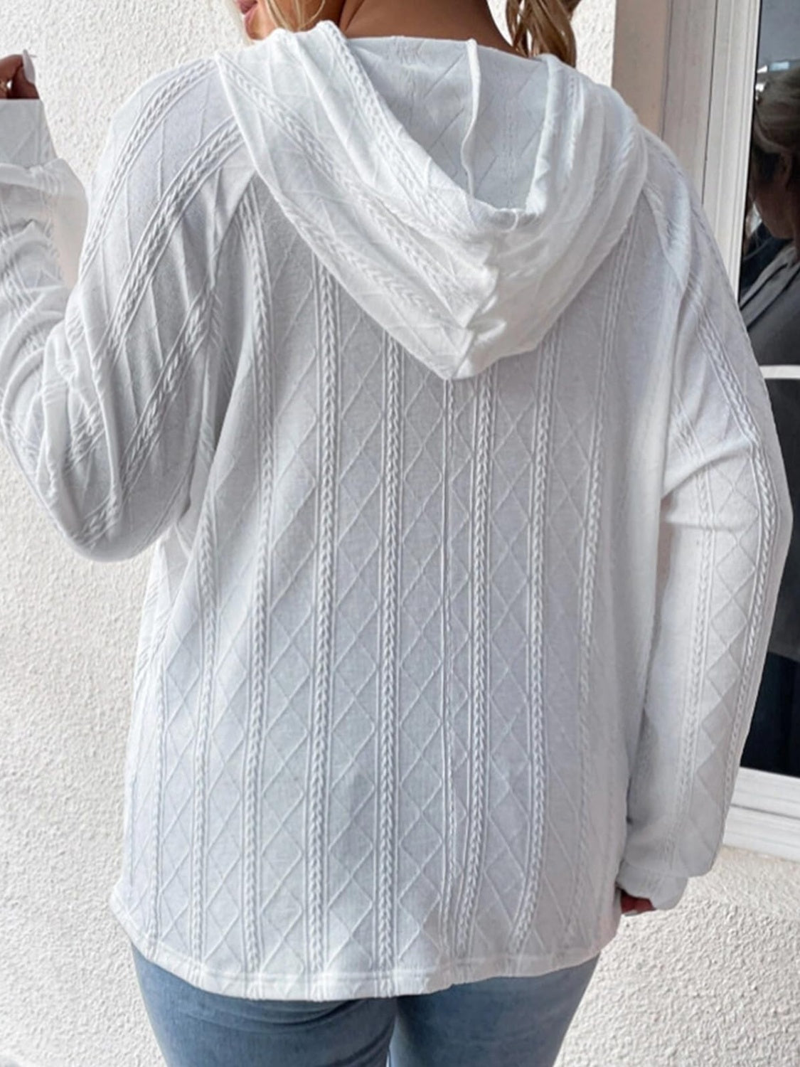 Full Size Drawstring Long Sleeve Hoodie - The Daily Makeover