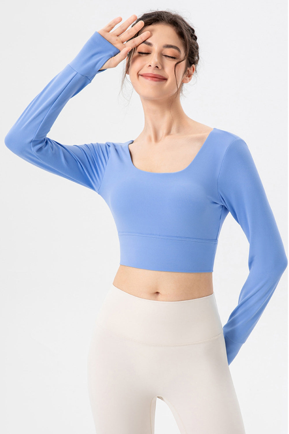 Square Neck Crisscross Active T-Shirt - The Daily Makeover