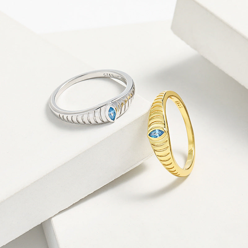 925 Sterling Silver Inlaid Zircon Ring - The Daily Makeover