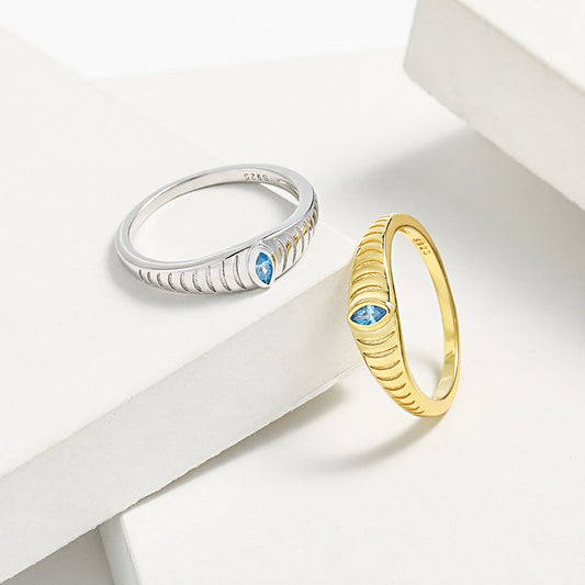 925 Sterling Silver Inlaid Zircon Ring - The Daily Makeover