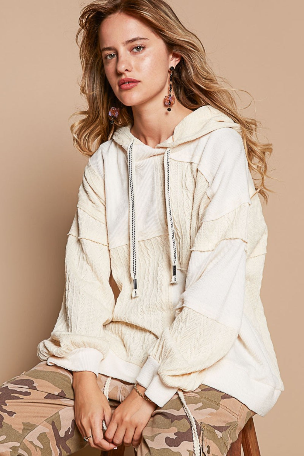 POL Exposed Seam Hooded Knit Top - The Daily Makeover