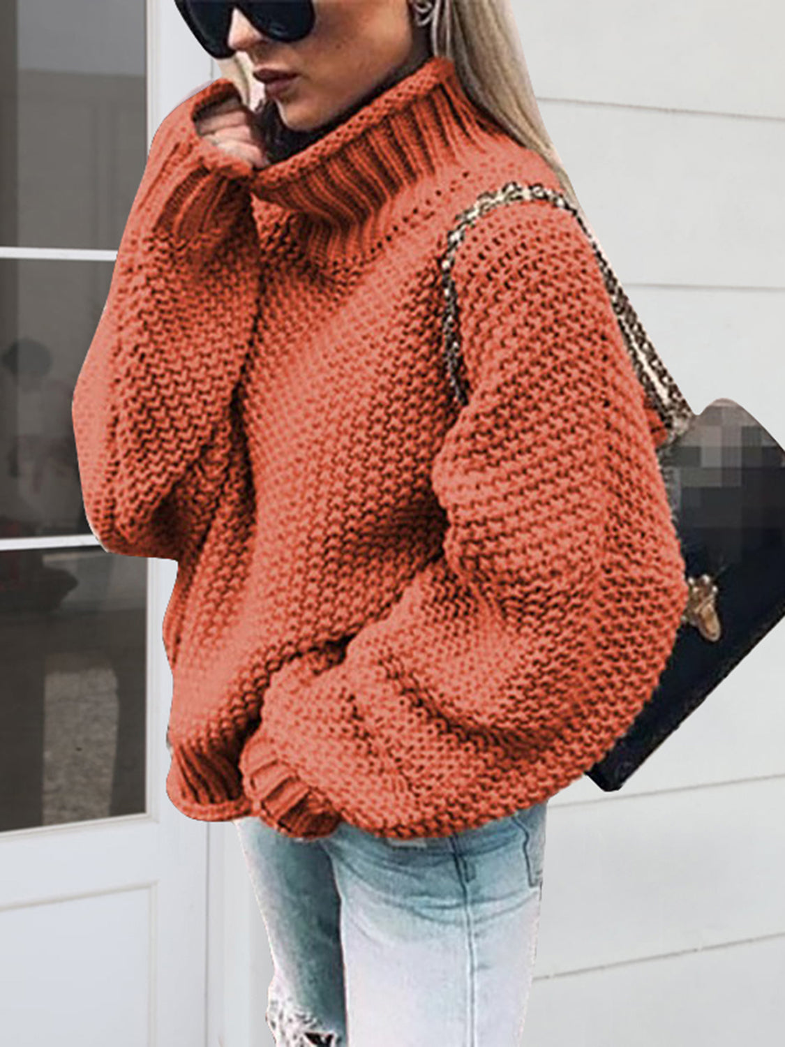 Turtleneck Long Sleeve Sweater - The Daily Makeover