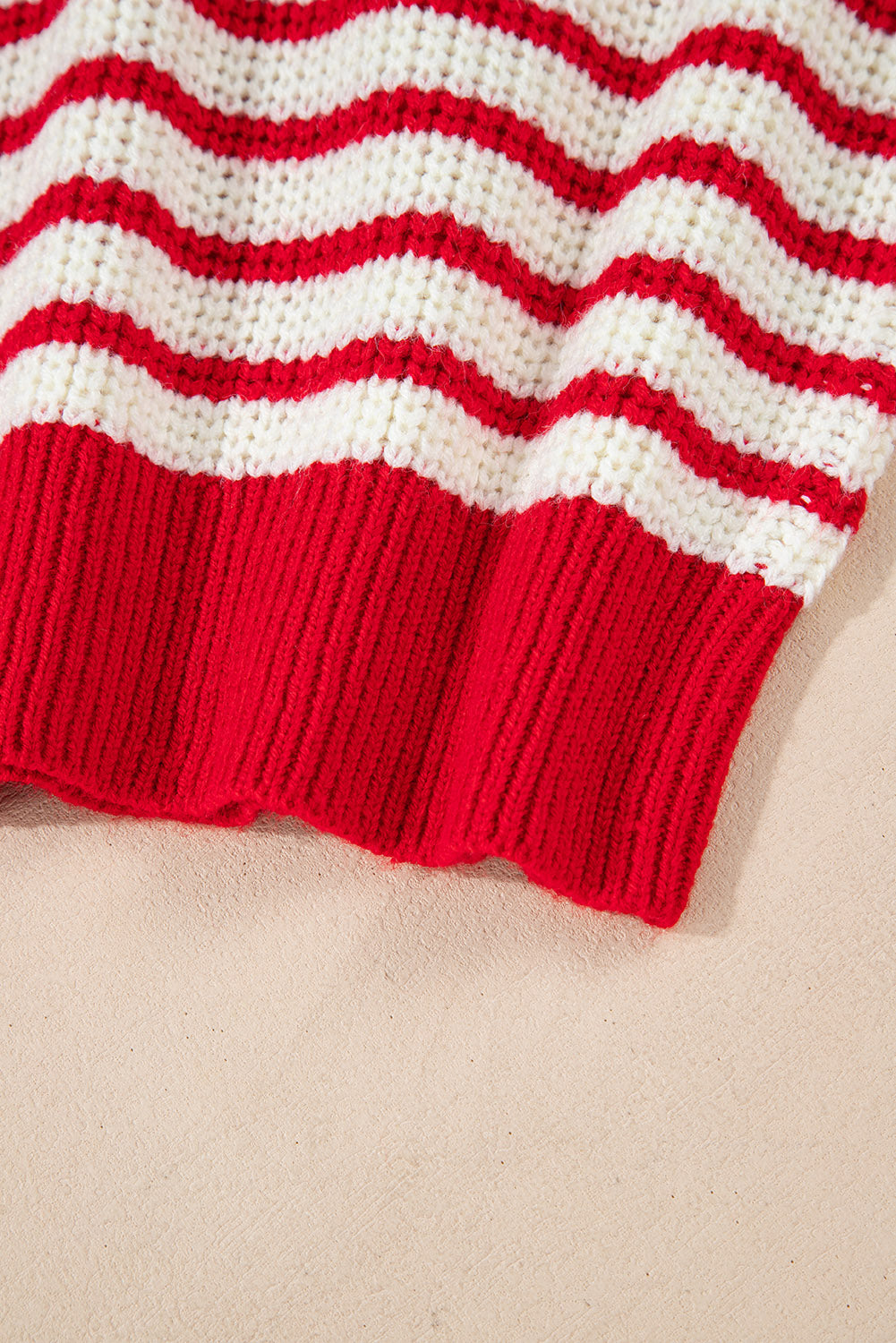 Striped Johnny Collar Long Sleeve Sweater - The Daily Makeover