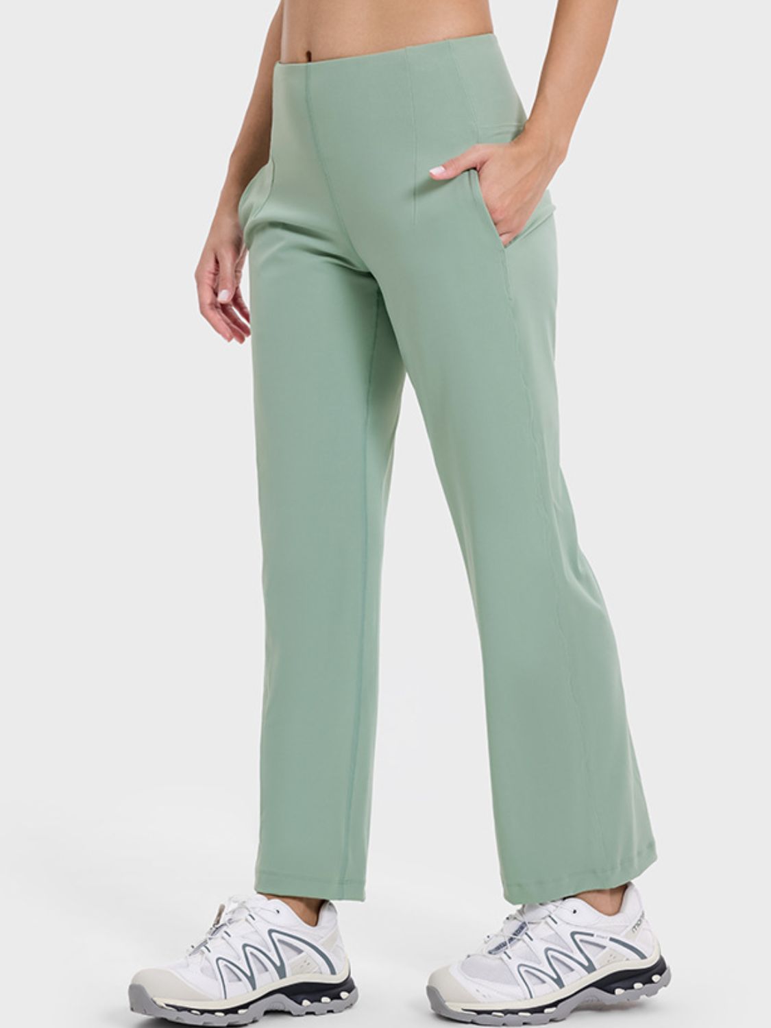 Pocketed High Waist Active Pants - The Daily Makeover
