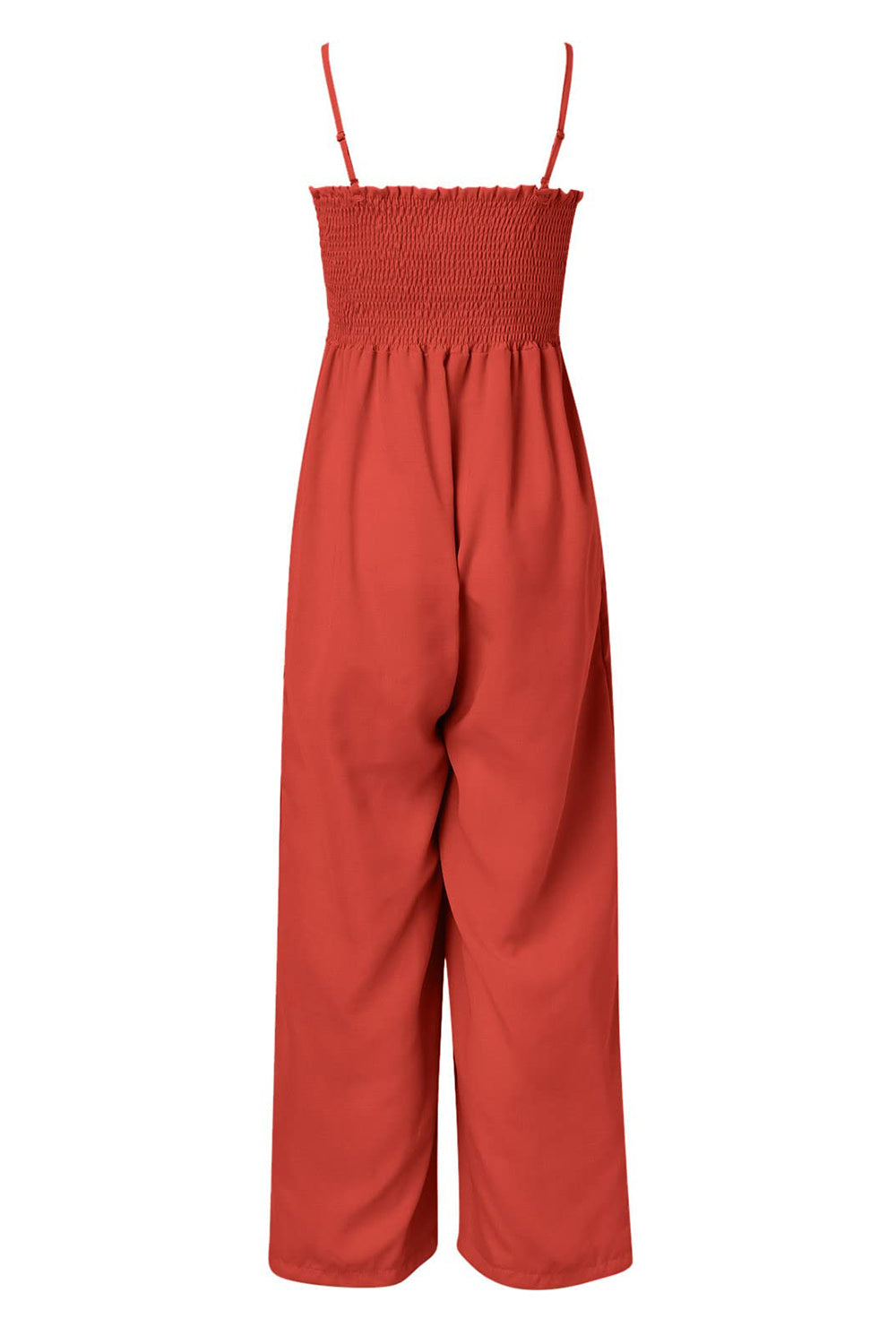 Smocked Spaghetti Strap Wide Leg Jumpsuit - The Daily Makeover