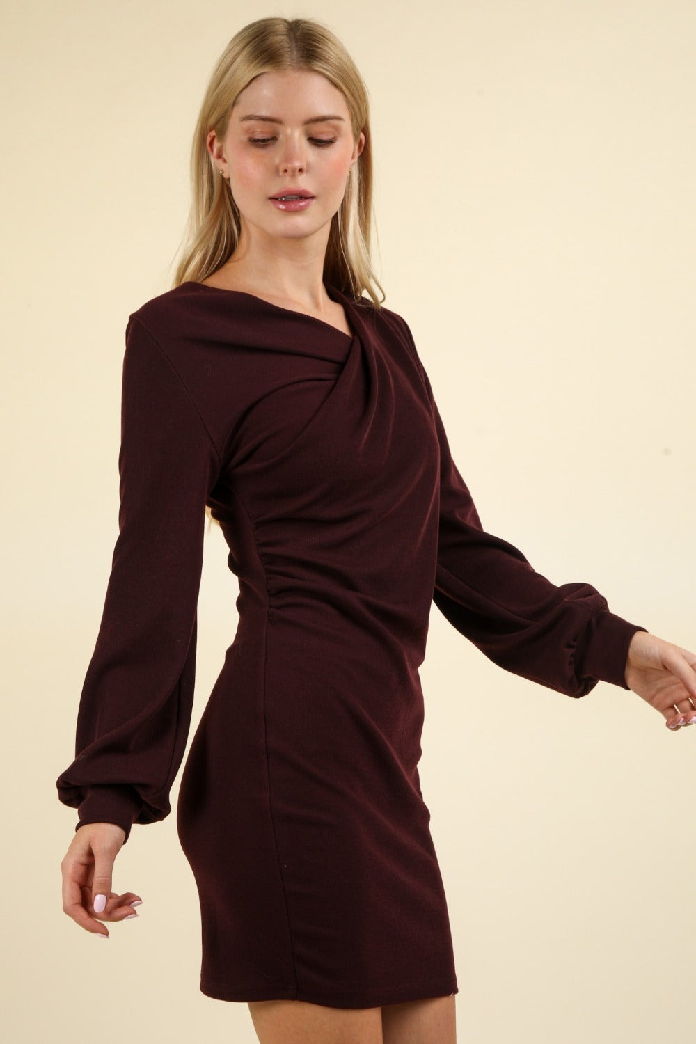 VERY J Ruched Detail Bodycon Mini Dress - The Daily Makeover