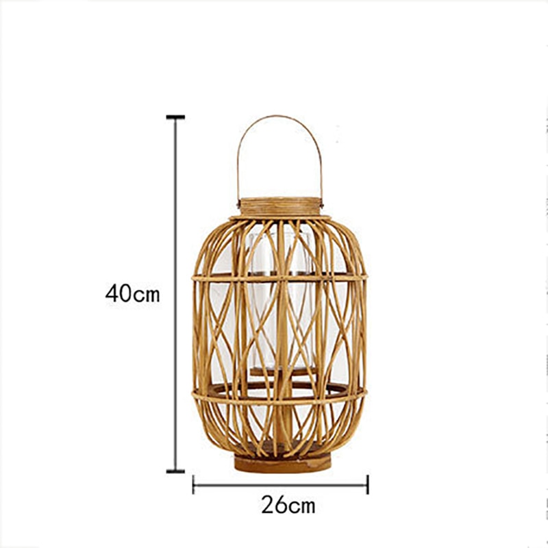 Chinese Wooden Rattan Lantern for Candles - The Daily Makeover