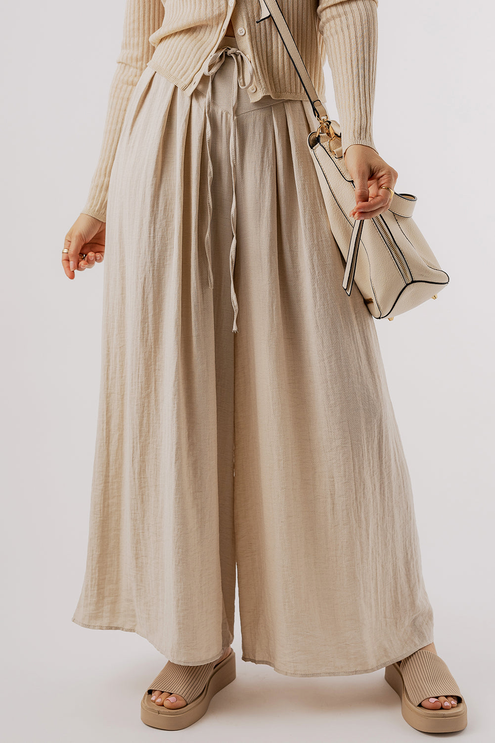 Tied Wide Leg Pants - The Daily Makeover