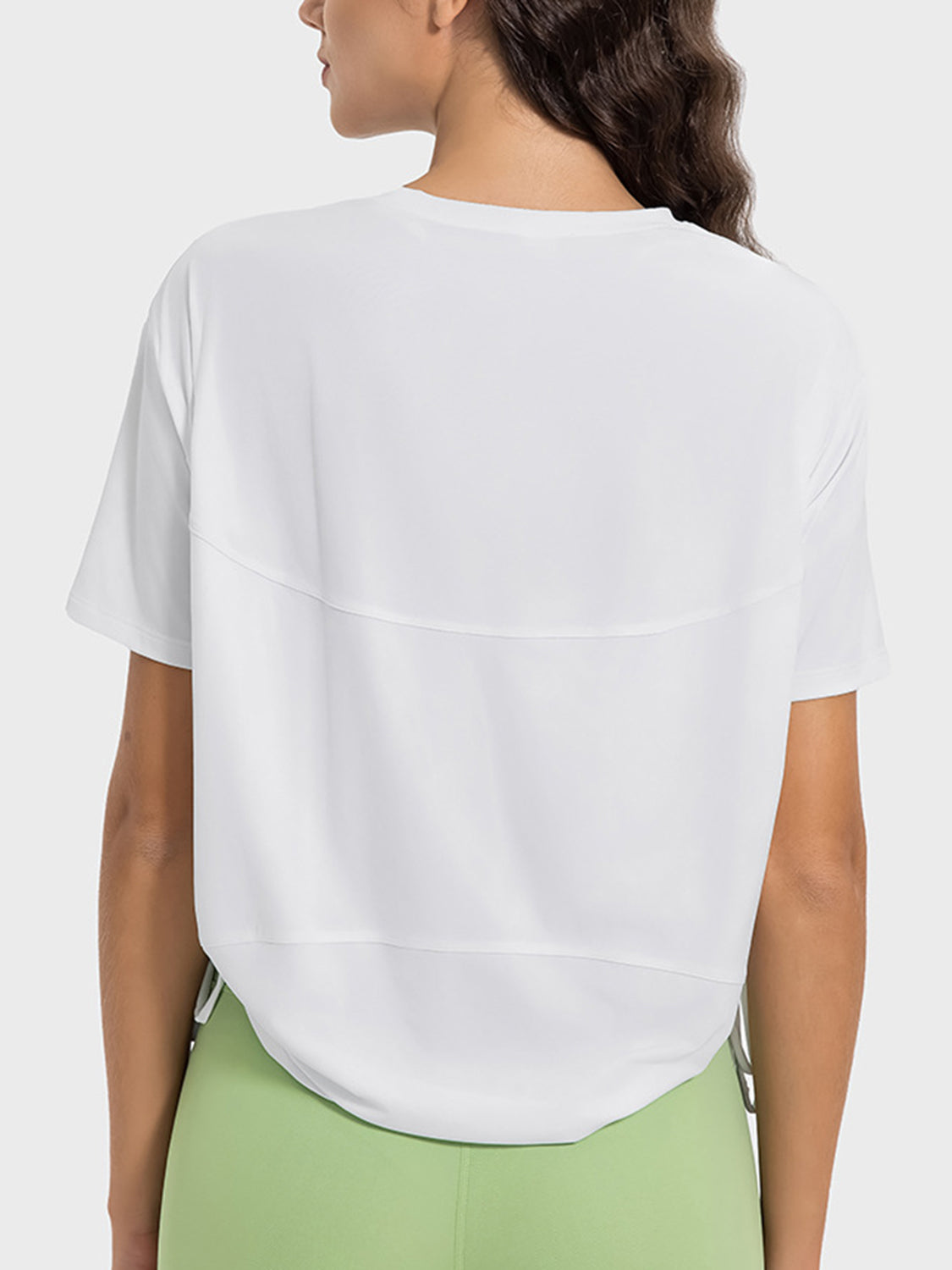 Drawstring Round Neck Short Sleeve Active T-Shirt - The Daily Makeover