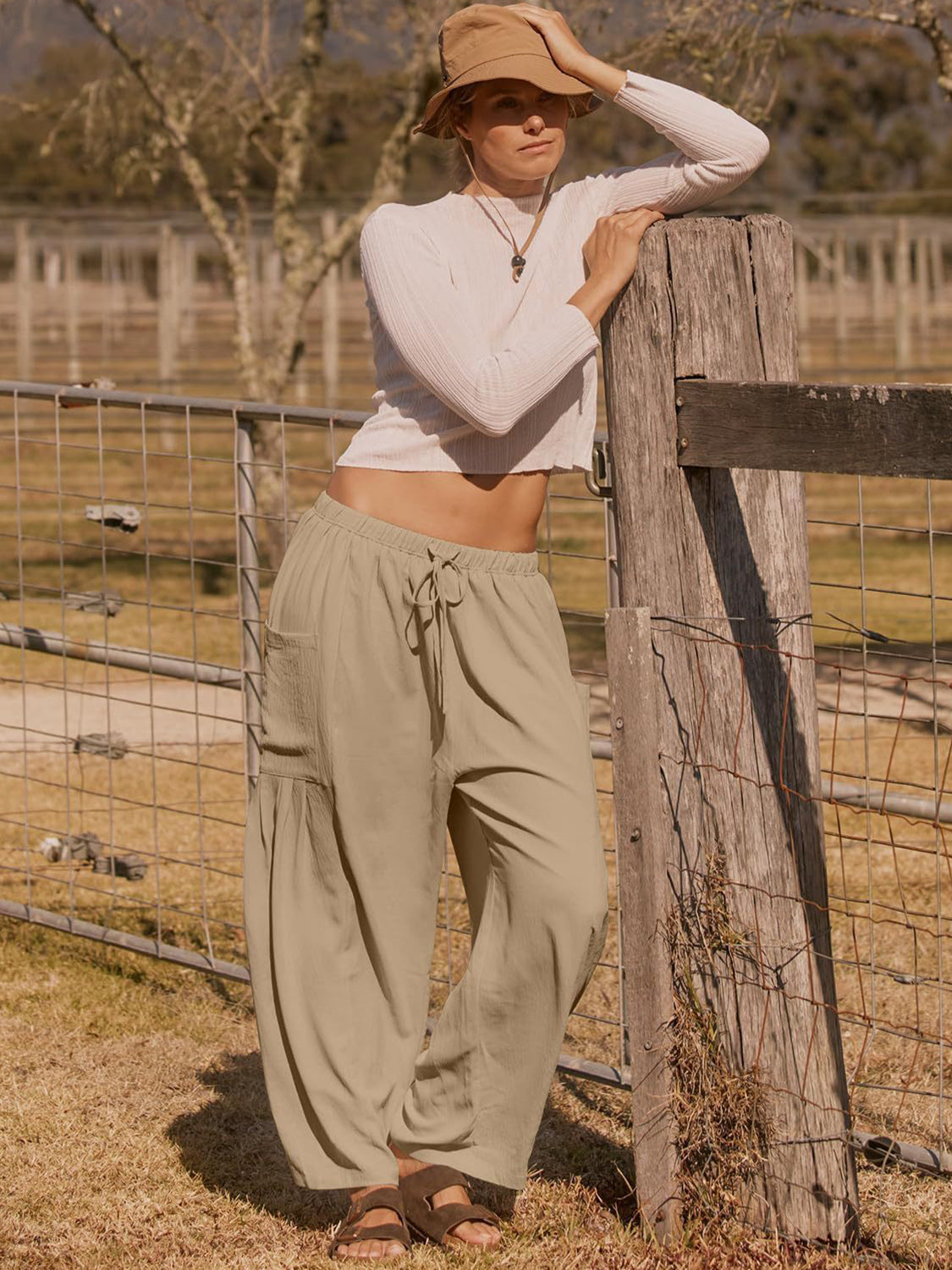 Full Size Wide Leg Pants with Pockets - The Daily Makeover