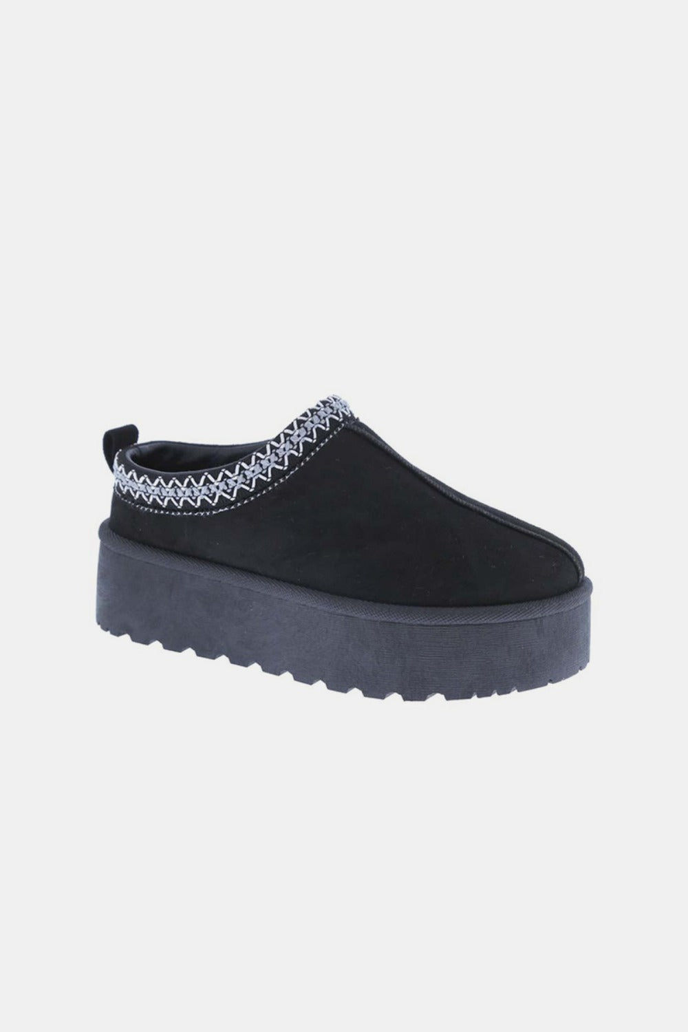 Weeboo Platform Embroidered Trim Slip-On Boots - The Daily Makeover