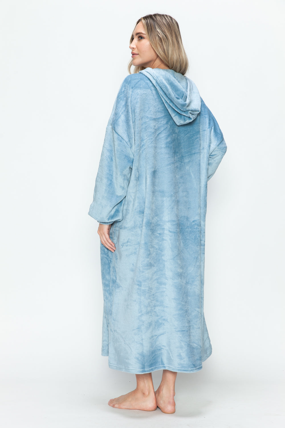 Double Take Full Size Pocketed Hooded Midi Lounge Dress - The Daily Makeover
