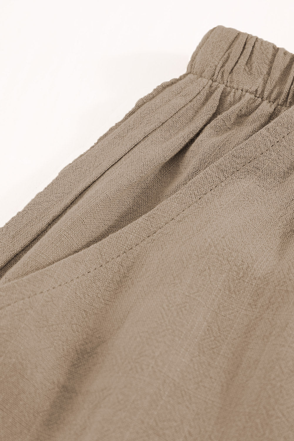 Khaki Casual Pocketed Ruffle High Waist Shorts - The Daily Makeover