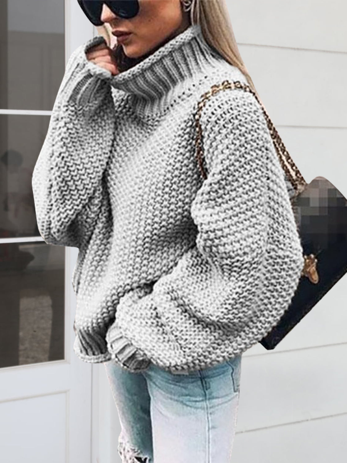 Turtleneck Long Sleeve Sweater - The Daily Makeover
