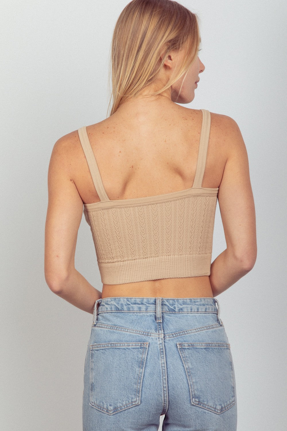 VERY J Cable Knit Seamless Cropped Cami - The Daily Makeover