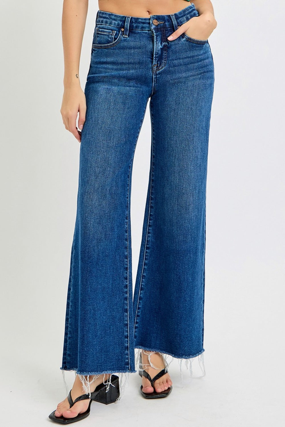 RISEN Tummy Control High Rise Wide Leg Jeans - The Daily Makeover
