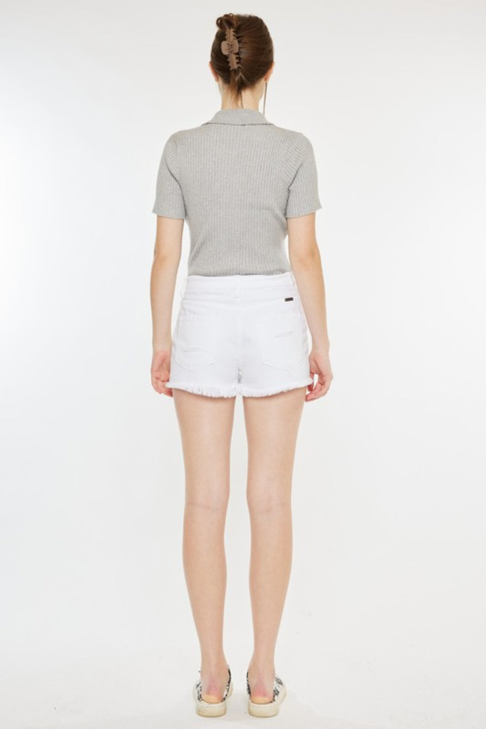 Kancan Raw Hem Distressed Denim Shorts - The Daily Makeover