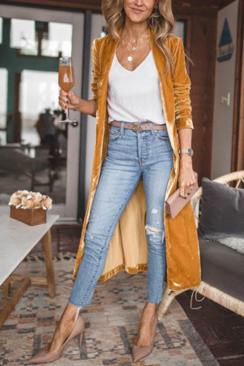 Open Front Long Sleeve Coat - The Daily Makeover