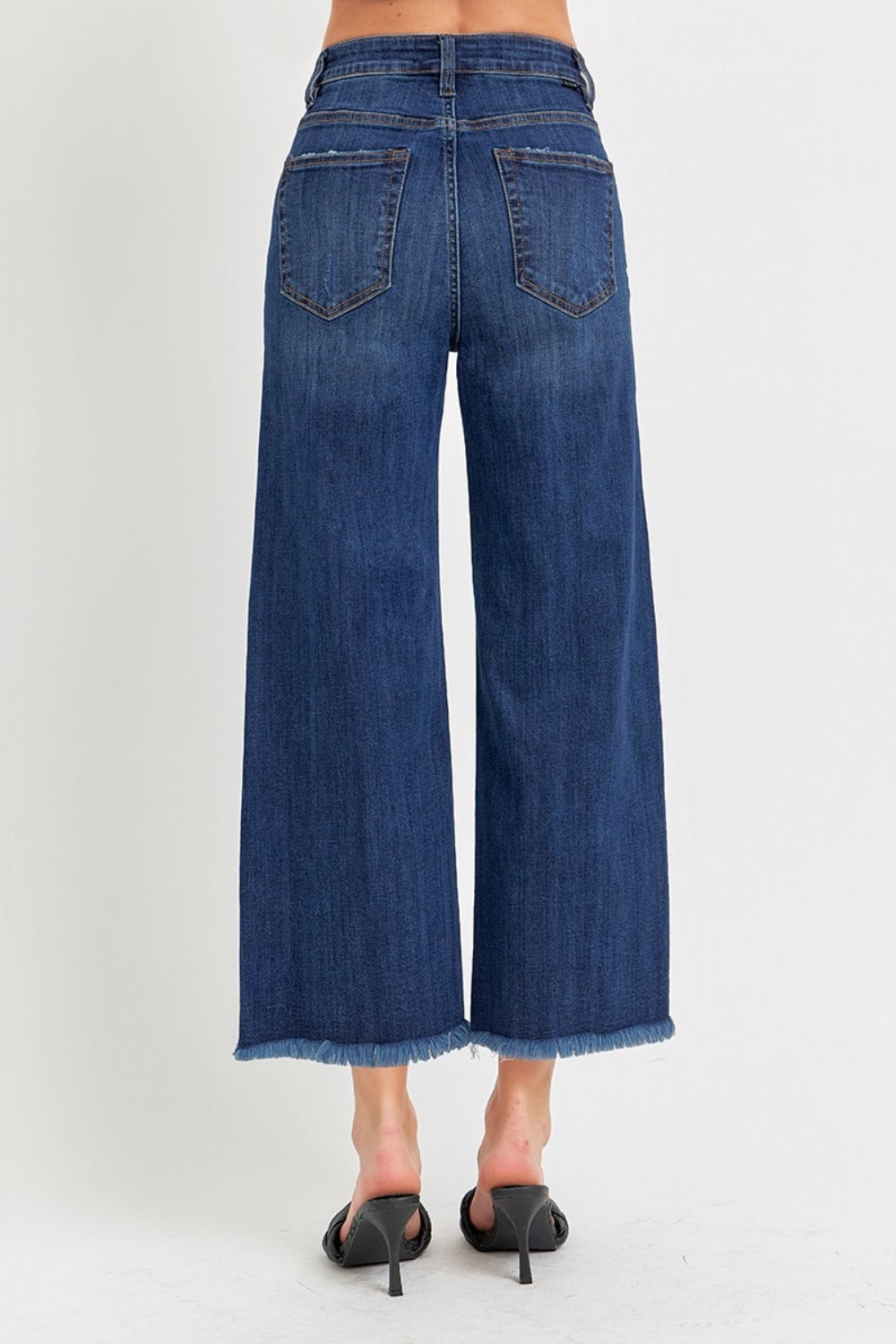 Full Size Raw Hem Cropped Wide Leg Jeans - The Daily Makeover