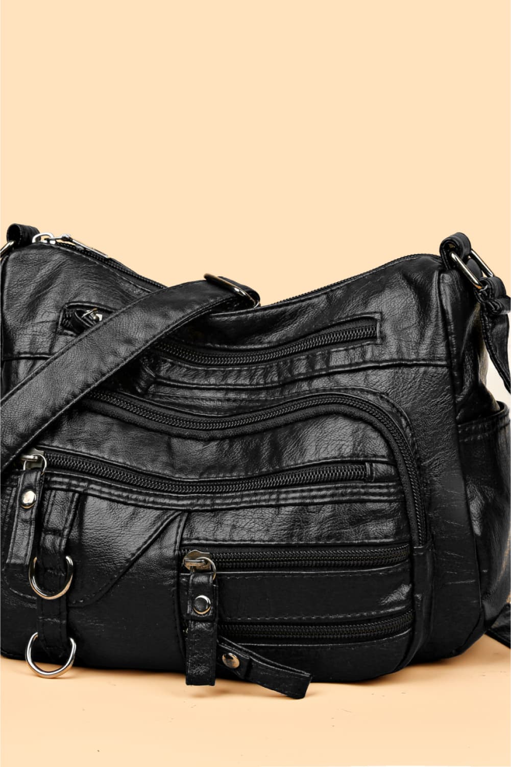 Multi-Pocket PU Leather Crossbody Bag - The Daily Makeover
