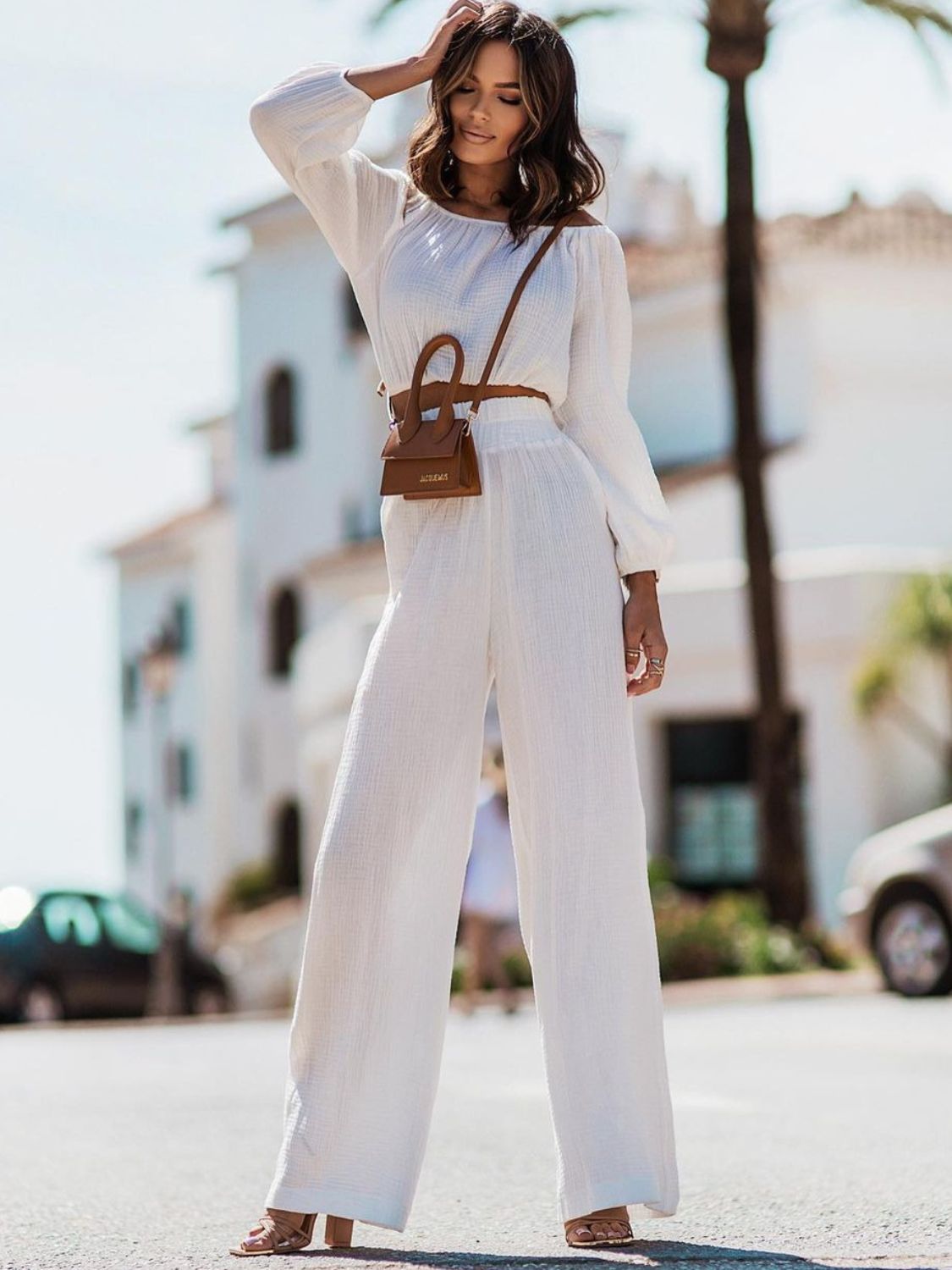 Off Shoulder Long Sleeve Top and Pants Set - The Daily Makeover