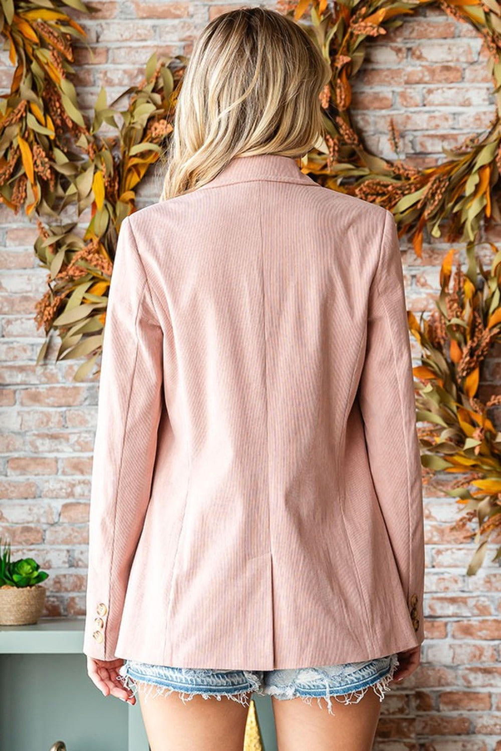 First Love Full Size Single-Breasted Flap Pocket Corduroy Blazer - The Daily Makeover