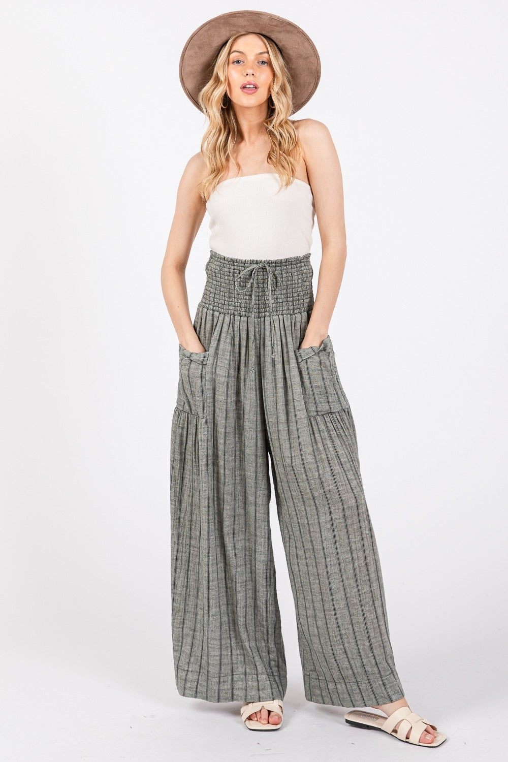 SAGE + FIG Cotton Gauze Wash Stripe Pants - The Daily Makeover