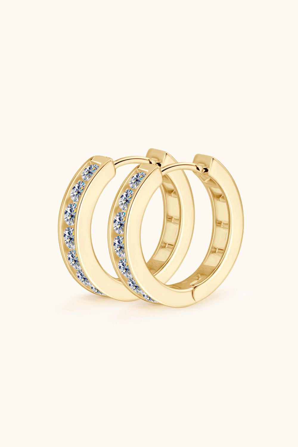 Moissanite 925 Sterling Silver Huggie Earrings - The Daily Makeover