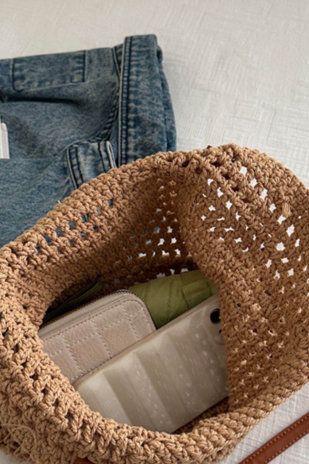 Openwork Woven Tote Bag - The Daily Makeover