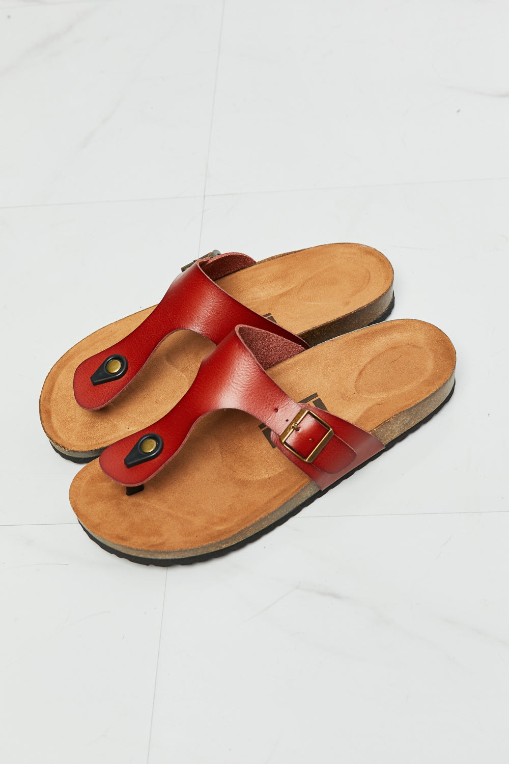 MMShoes Drift Away T-Strap Flip-Flop in Red - The Daily Makeover