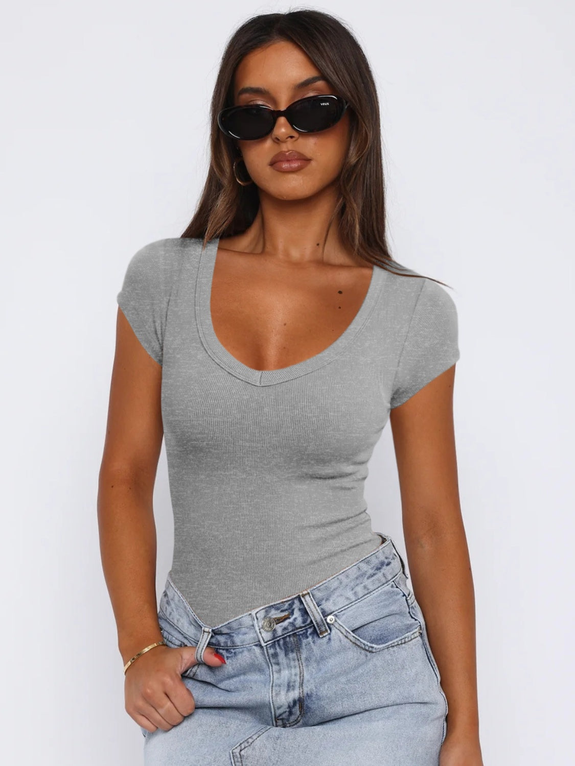 Scoop Neck Cap Sleeve T-Shirt - The Daily Makeover