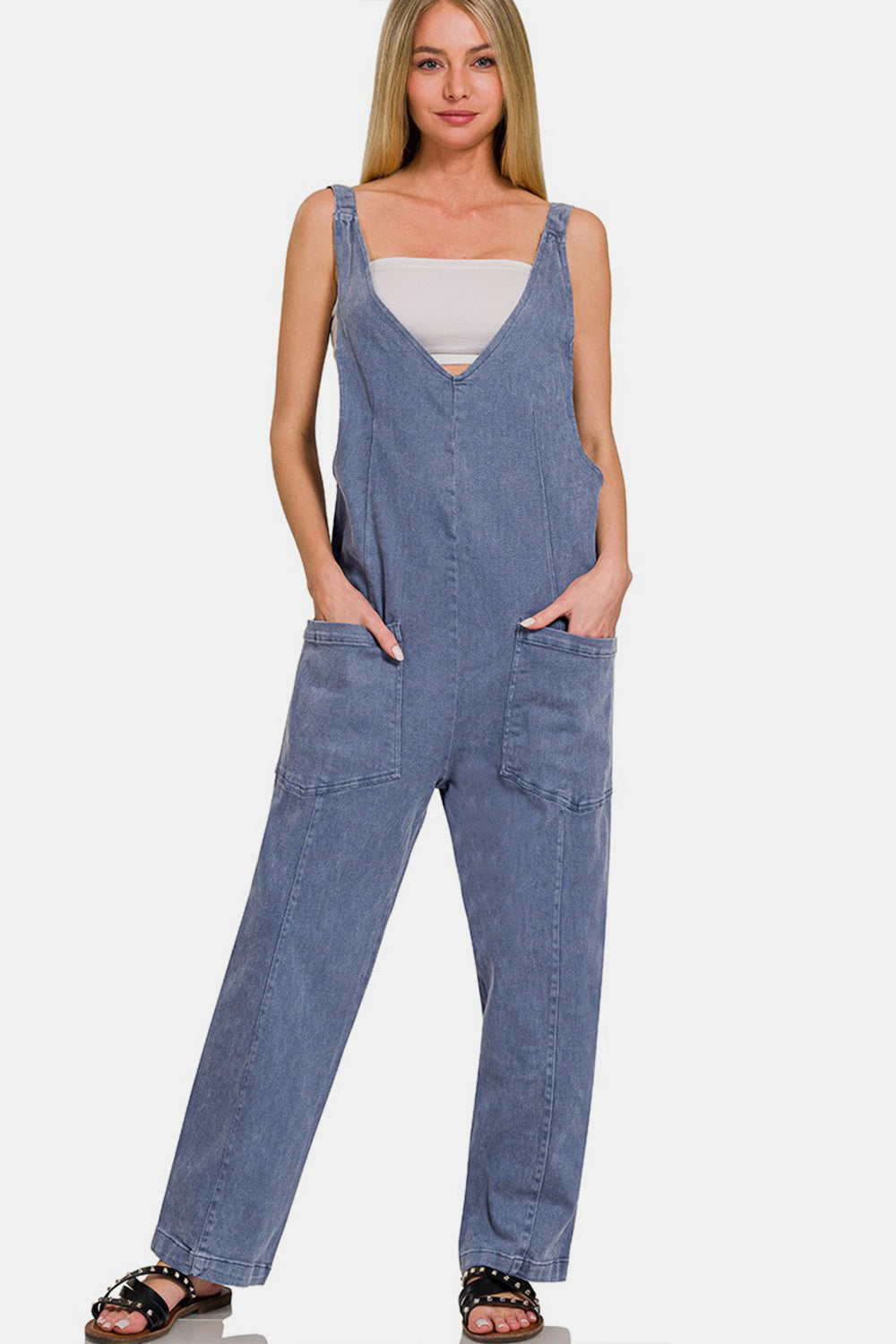 Zenana Pocketed Wide Strap Jumpsuit - The Daily Makeover