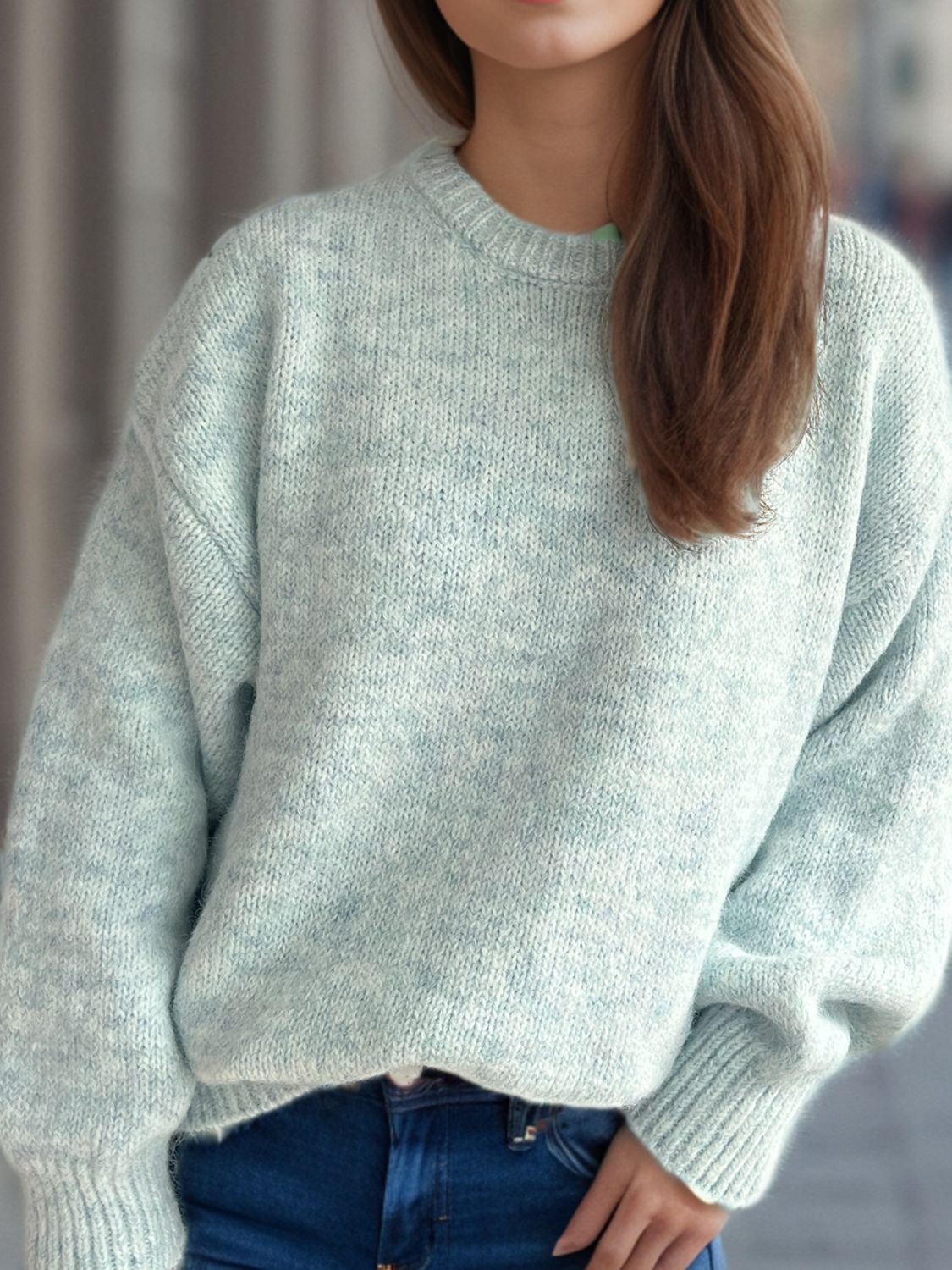 Round Neck Long Sleeve Sweater - The Daily Makeover