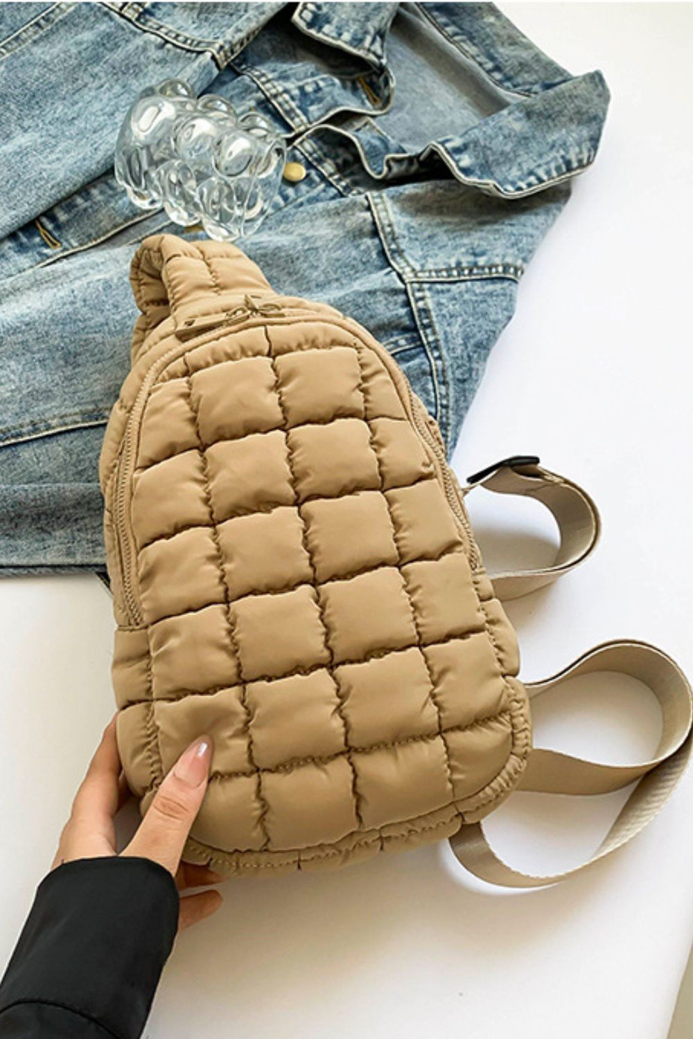 Quilted Nylon Crossbody Bag - The Daily Makeover